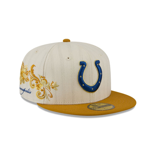 Indianapolis Colts Chrome Herringbone 59FIFTY Fitted Hat - New Era Cap