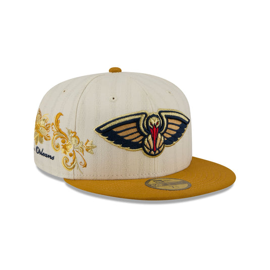 New Orleans Pelicans Chrome Herringbone 59FIFTY Fitted Hat - New Era Cap