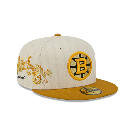 Boston Bruins Chrome Herringbone 59FIFTY Fitted Hat - New Era Cap