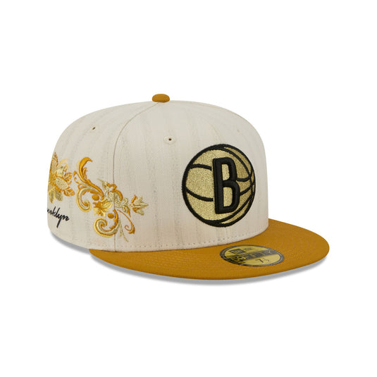 Brooklyn Nets Chrome Herringbone 59FIFTY Fitted Hat - New Era Cap