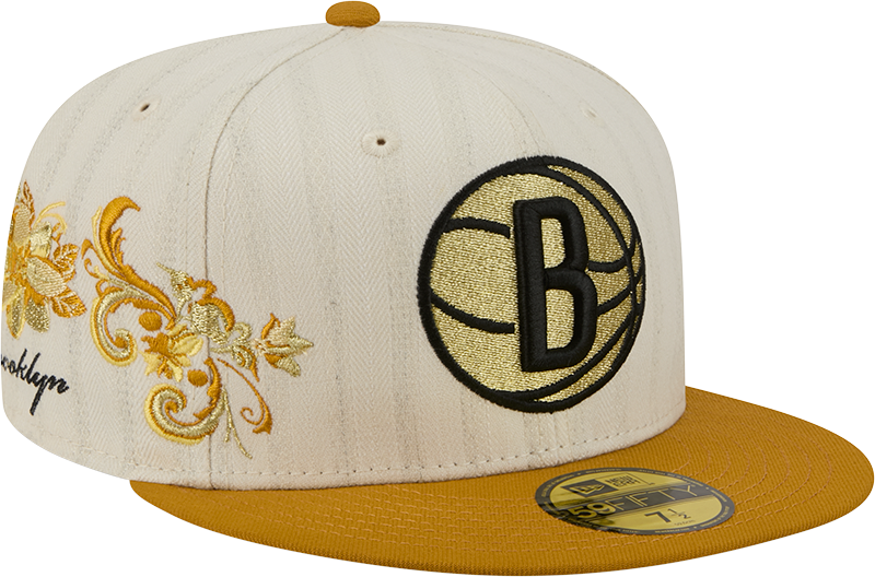 Brooklyn Nets Chrome Herringbone 59FIFTY Fitted Hat