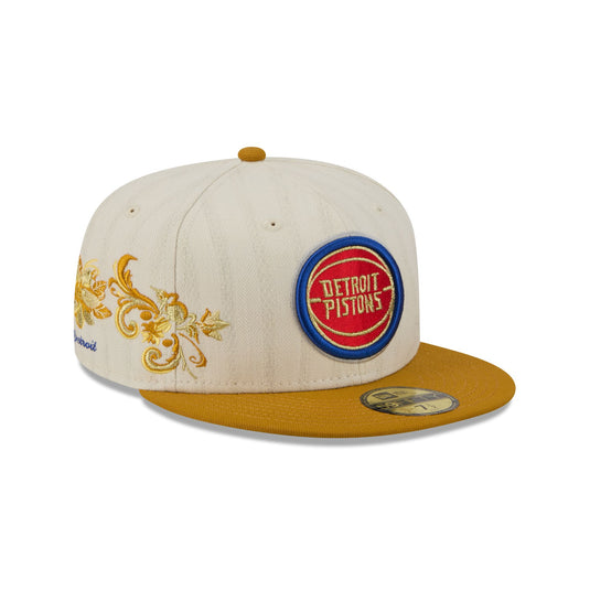 Detroit Pistons Chrome Herringbone 59FIFTY Fitted Hat - New Era Cap