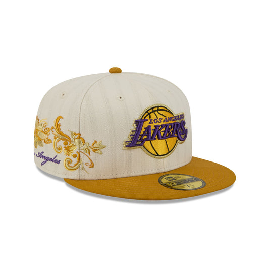 Los Angeles Lakers Chrome Herringbone 59FIFTY Fitted Hat - New Era Cap