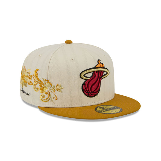 Miami Heat Chrome Herringbone 59FIFTY Fitted Hat - New Era Cap