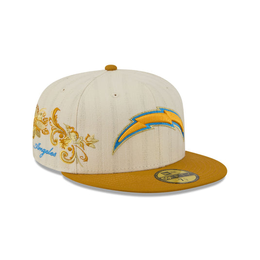 Los Angeles Chargers Chrome Herringbone 59FIFTY Fitted Hat - New Era Cap