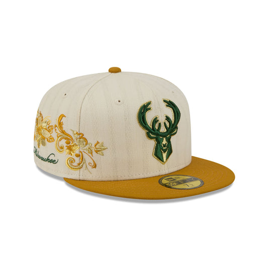 Milwaukee Bucks Chrome Herringbone 59FIFTY Fitted Hat - New Era Cap