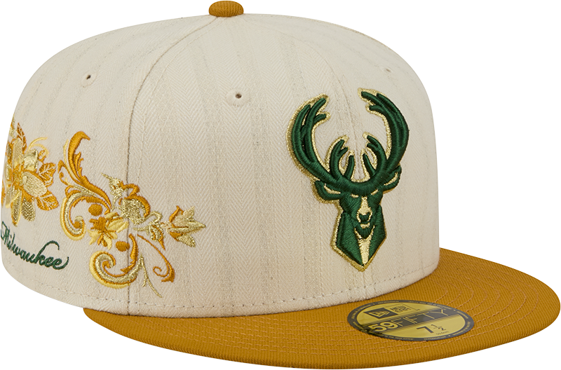 Milwaukee Bucks Chrome Herringbone 59FIFTY Fitted Hat
