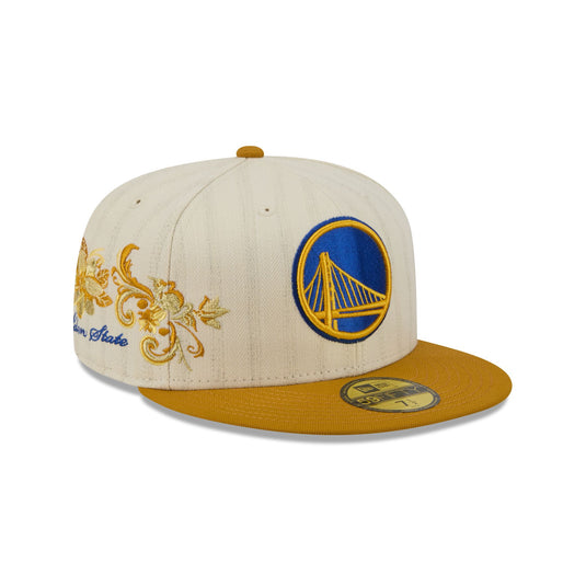 Golden State Warriors Chrome Herringbone 59FIFTY Fitted Hat - New Era Cap