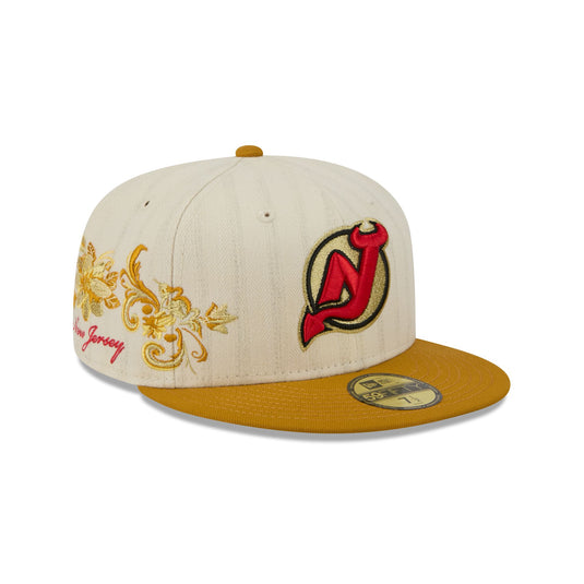 New Jersey Devils Chrome Herringbone 59FIFTY Fitted Hat - New Era Cap