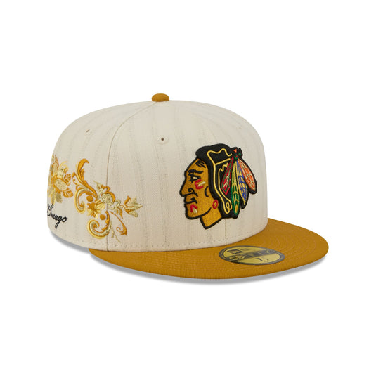 Chicago Blackhawks Chrome Herringbone 59FIFTY Fitted Hat - New Era Cap