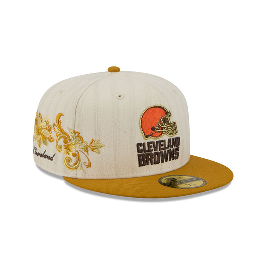 Cleveland Browns Chrome Herringbone 59FIFTY Fitted Hat - New Era Cap