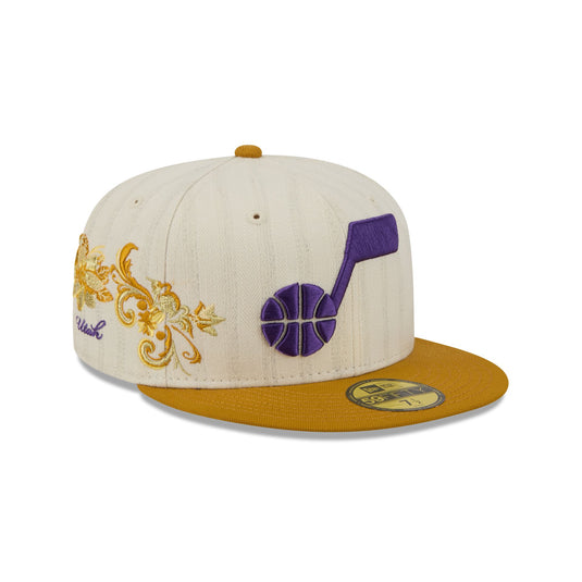 Utah Jazz Chrome Herringbone 59FIFTY Fitted Hat - New Era Cap