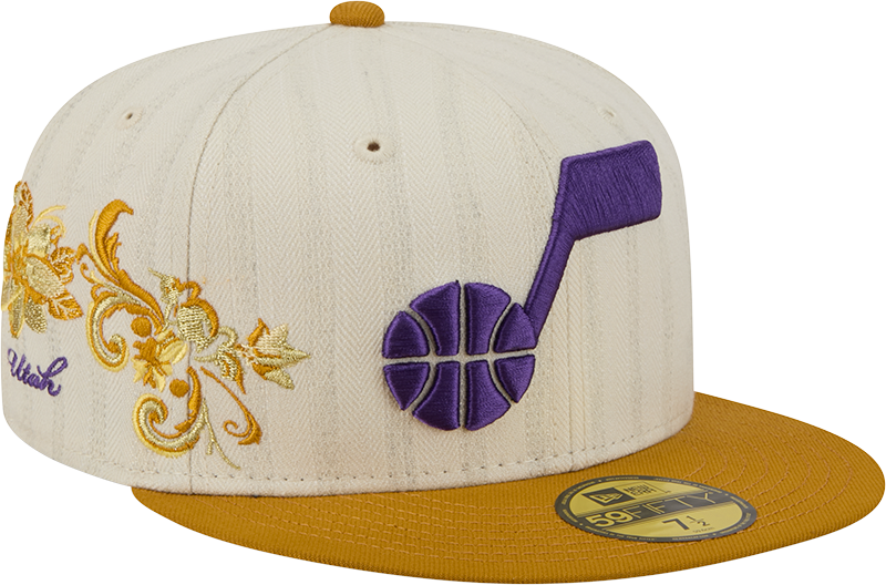 Utah Jazz Chrome Herringbone 59FIFTY Fitted Hat