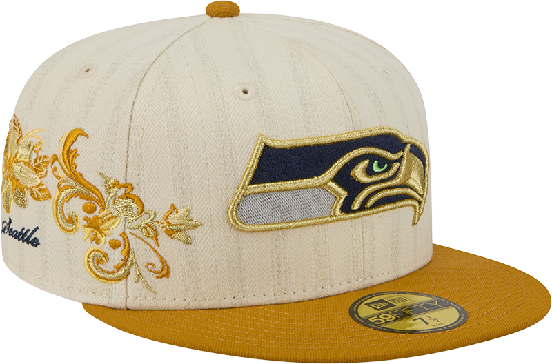 Seattle Seahawks Chrome Herringbone 59FIFTY Fitted Hat