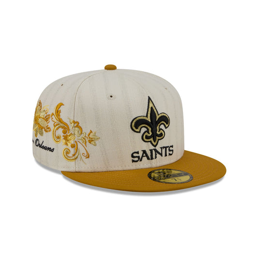 New Orleans Saints Chrome Herringbone 59FIFTY Fitted Hat - New Era Cap