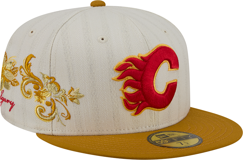 Calgary Flames Chrome Herringbone 59FIFTY Fitted Hat