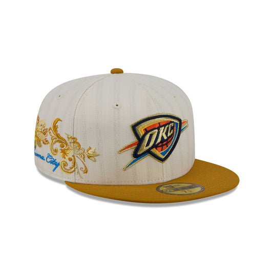 Oklahoma City Thunder Chrome Herringbone 59FIFTY Fitted Hat - New Era Cap