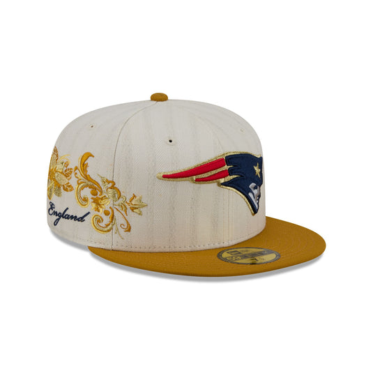 New England Patriots Chrome Herringbone 59FIFTY Fitted Hat - New Era Cap