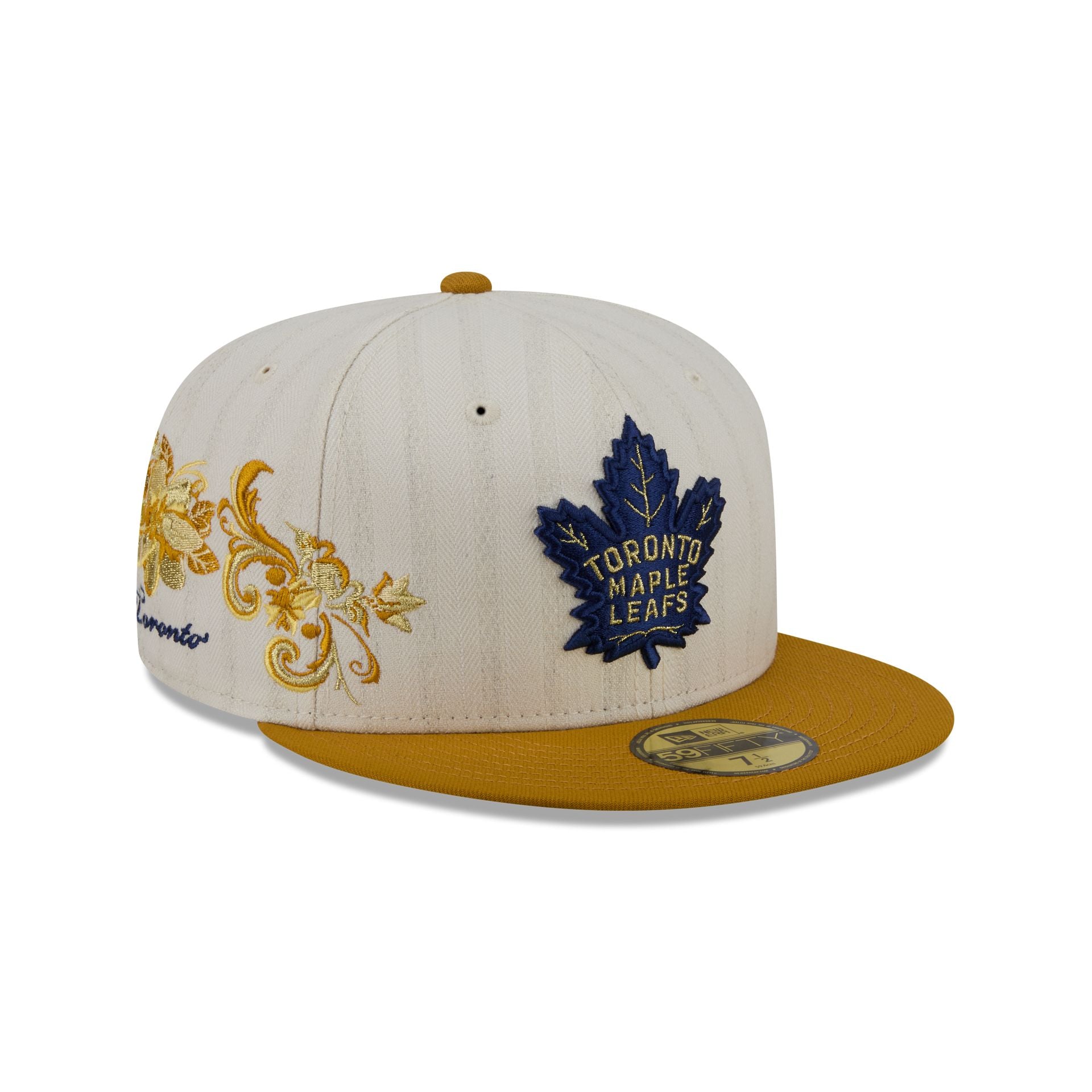 Toronto Maple Leafs Chrome Herringbone 59FIFTY Fitted Hat