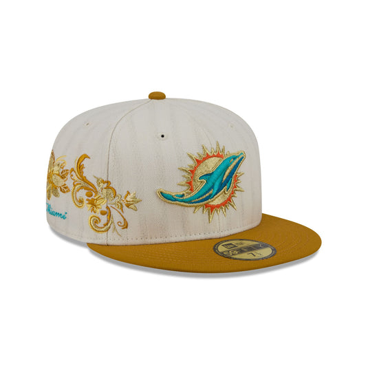 Miami Dolphins Chrome Herringbone 59FIFTY Fitted Hat - New Era Cap