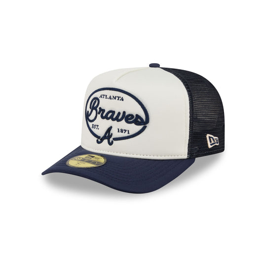 Atlanta Braves Chrome 59FIFTY Fitted Trucker Hat - New Era Cap