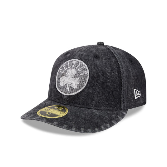 Boston Celtics Black Denim Low Profile 59FIFTY Fitted Hat - New Era Cap