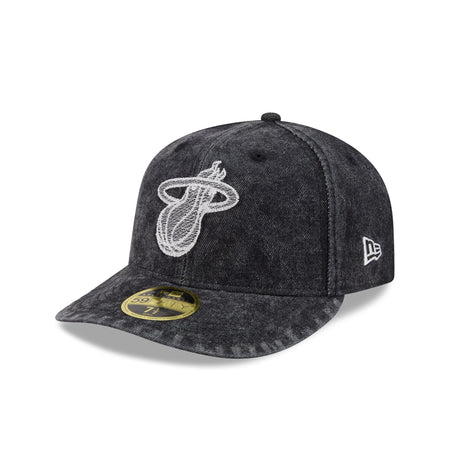 Miami Heat Black Denim Low Profile 59FIFTY Fitted Hat