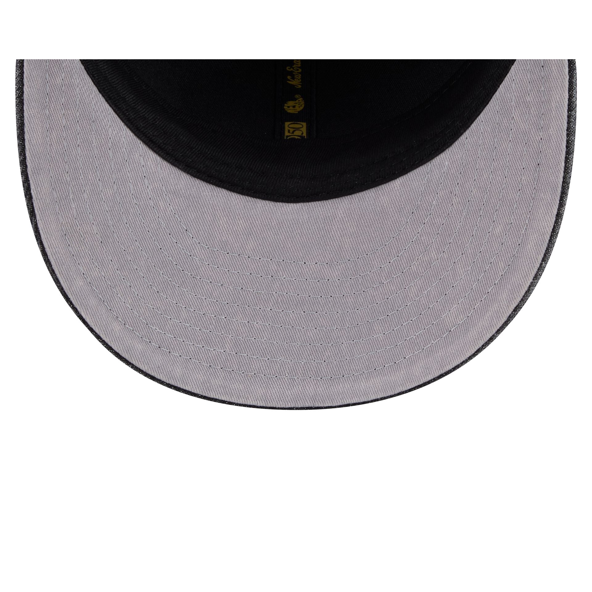 Los Angeles Lakers Black Denim Low Profile 59FIFTY Fitted Hat