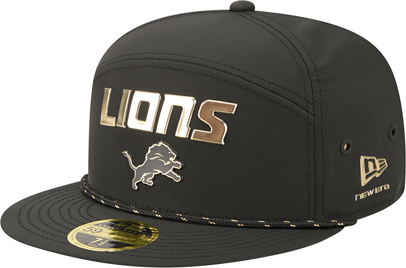 Detroit Lions Gold Logo Rope Split Panel 59FIFTY Fitted Hat
