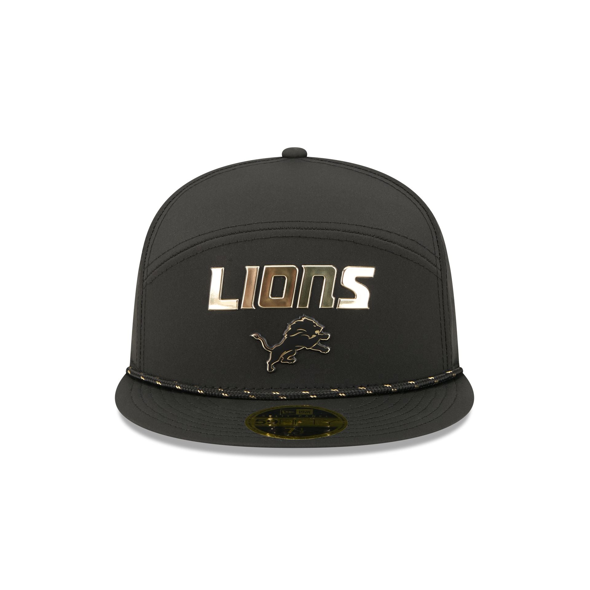 Detroit Lions Gold Logo Rope Split Panel 59FIFTY Fitted Hat