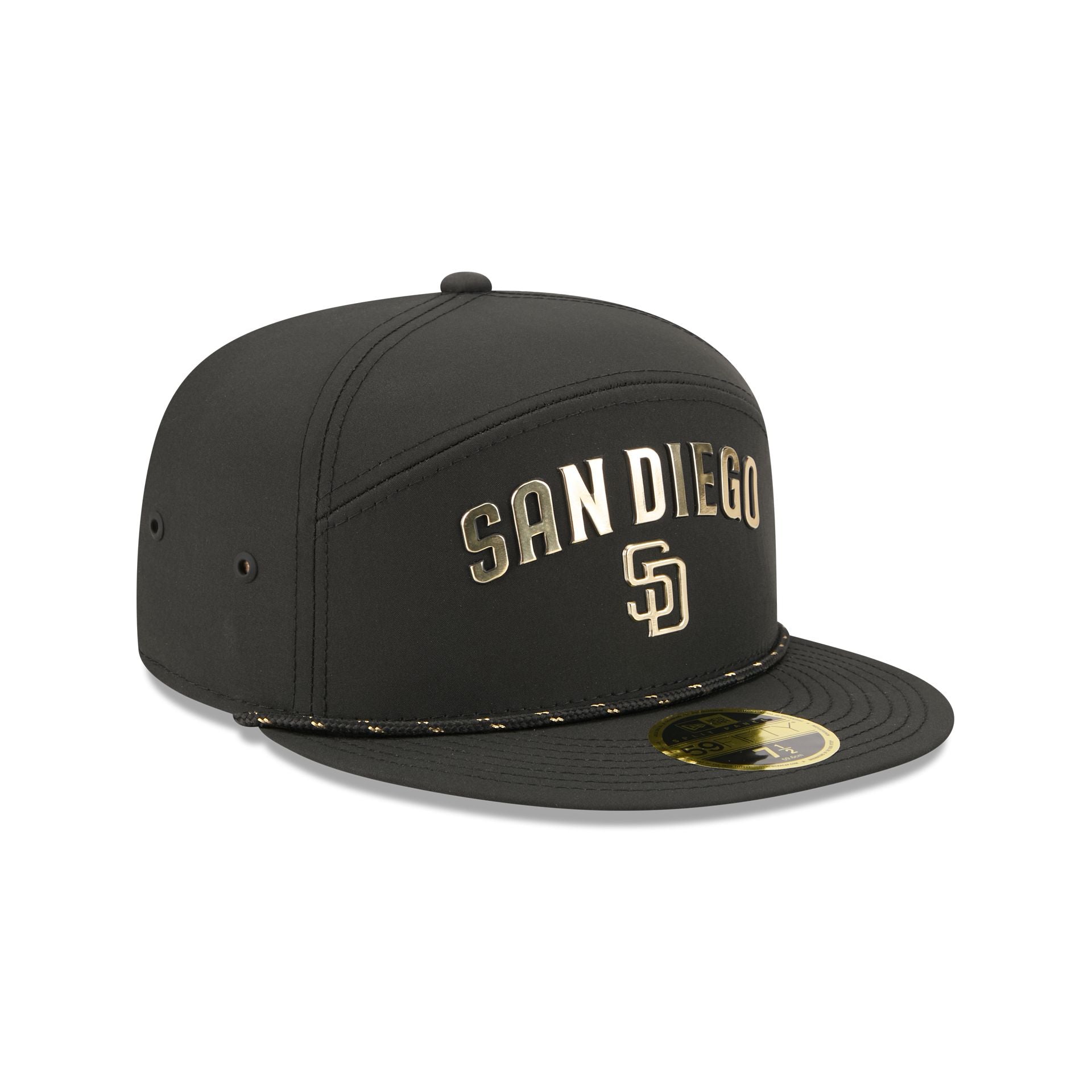 San Diego Padres Gold Logo Rope Split Panel 59FIFTY Fitted Hat