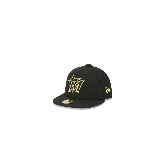Miami Marlins Gold Logo Mini 59FIFTY Fitted Hat - New Era Cap