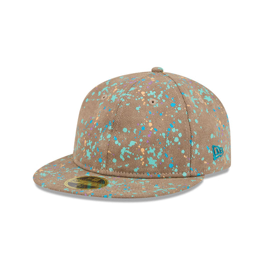 New Era Cap Gold Tier Denim Splash Retro Crown 59FIFTY Fitted Hat - New Era Cap