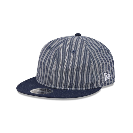 New Era Cap Gold Tier Linen Pinstripe Retro Crown 9FIFTY Adjustable Hat - New Era Cap