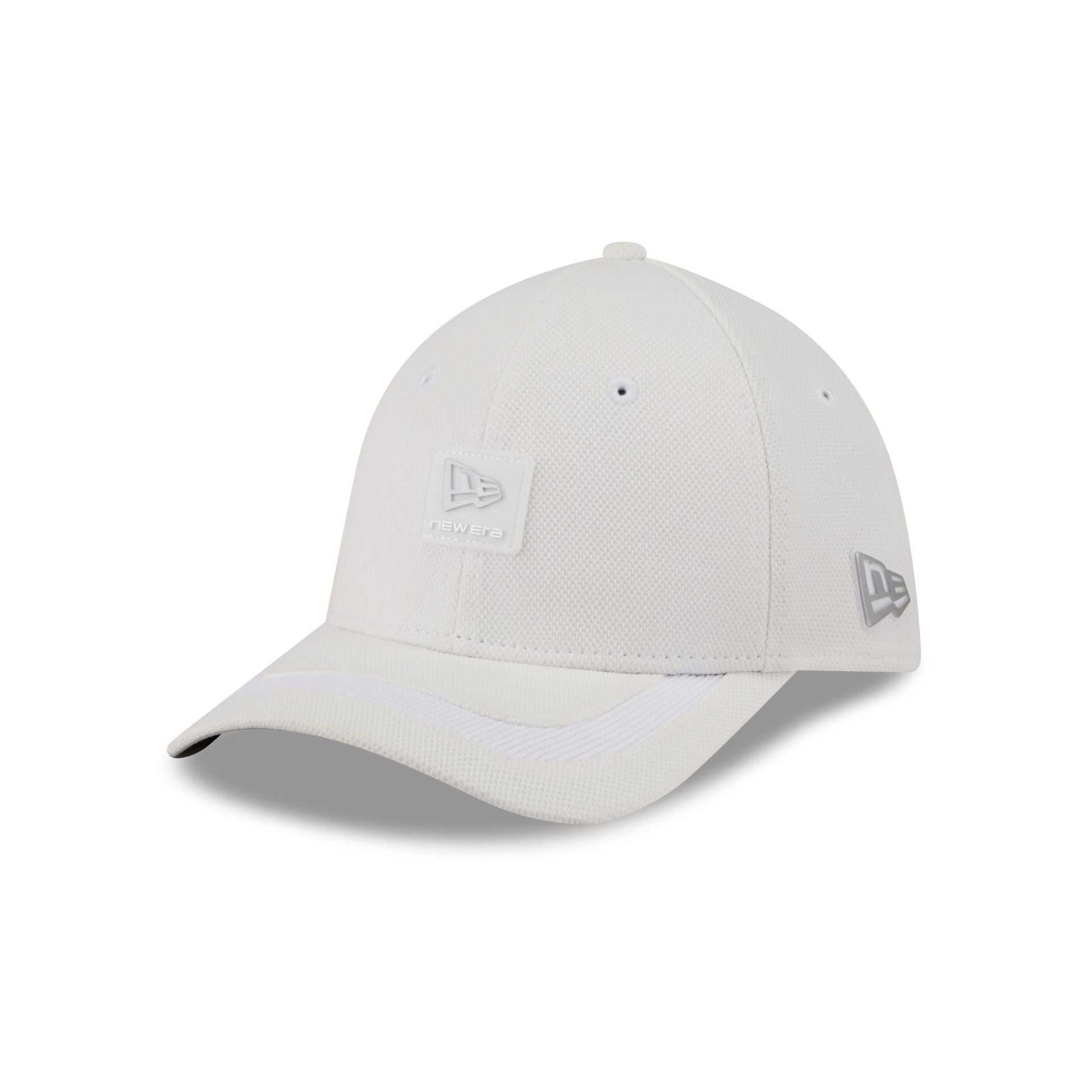 New Era Cap White Cotton 39THIRTY M-Crown Stretch Fit Hat