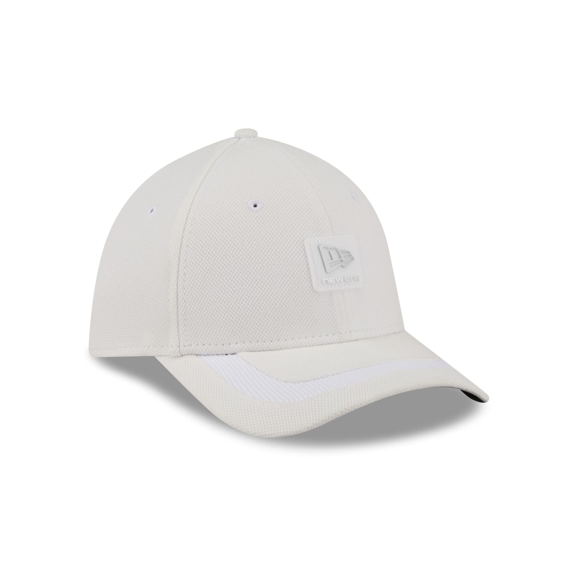 New Era Cap White Cotton 39THIRTY M-Crown Stretch Fit Hat