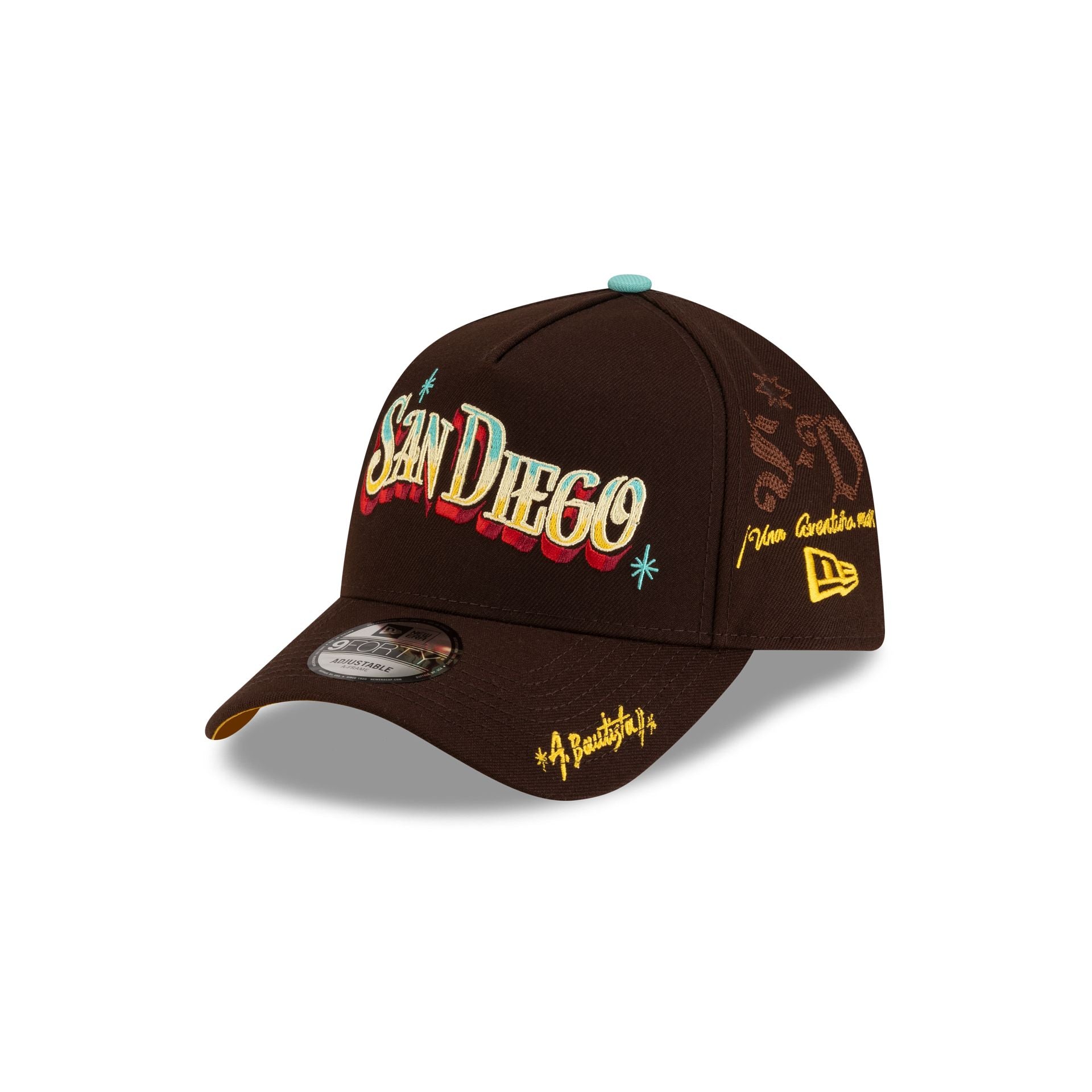 Rótulos Bautista x San Diego Padres Wordmark 9FORTY A-Frame Snapback Hat