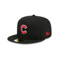 Chicago Cubs Black Basic 59FIFTY Fitted Hat