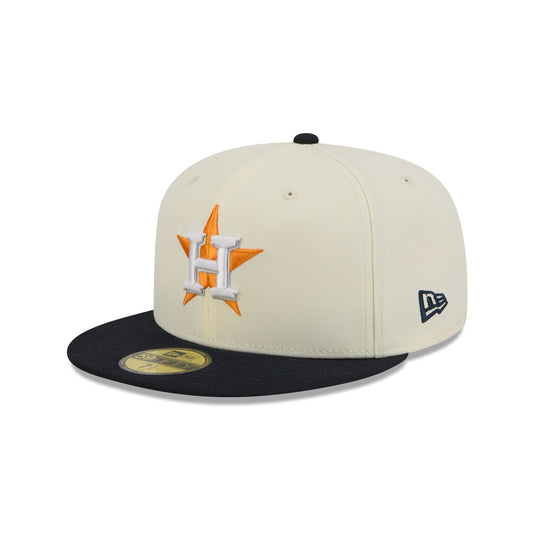 Houston Astros Chrome White Basic 59FIFTY Fitted Hat - New Era Cap
