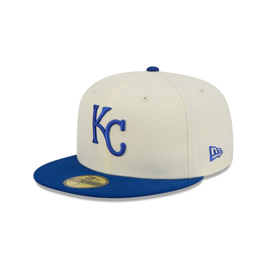 Kansas City Royals Chrome White Basic 59FIFTY Fitted Hat - New Era Cap