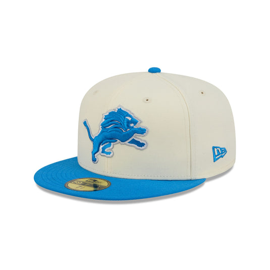 Detroit Lions Chrome White Basic 59FIFTY Fitted Hat - New Era Cap