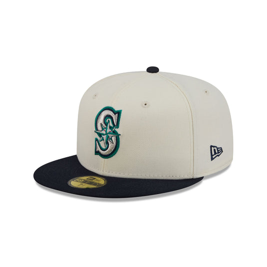 Seattle Mariners Chrome White Basic 59FIFTY Fitted Hat - New Era Cap