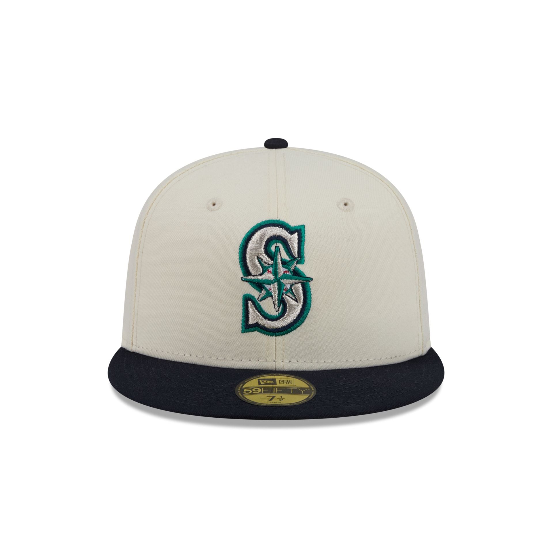 Seattle Mariners Chrome White Basic 59FIFTY Fitted Hat