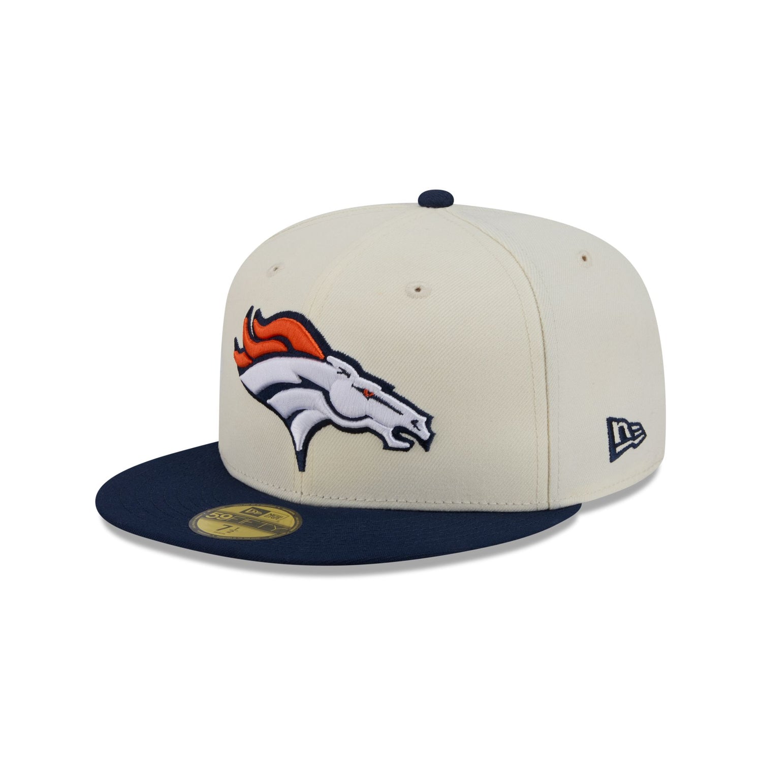 Denver Broncos Chrome White Basic 59FIFTY Fitted Hat