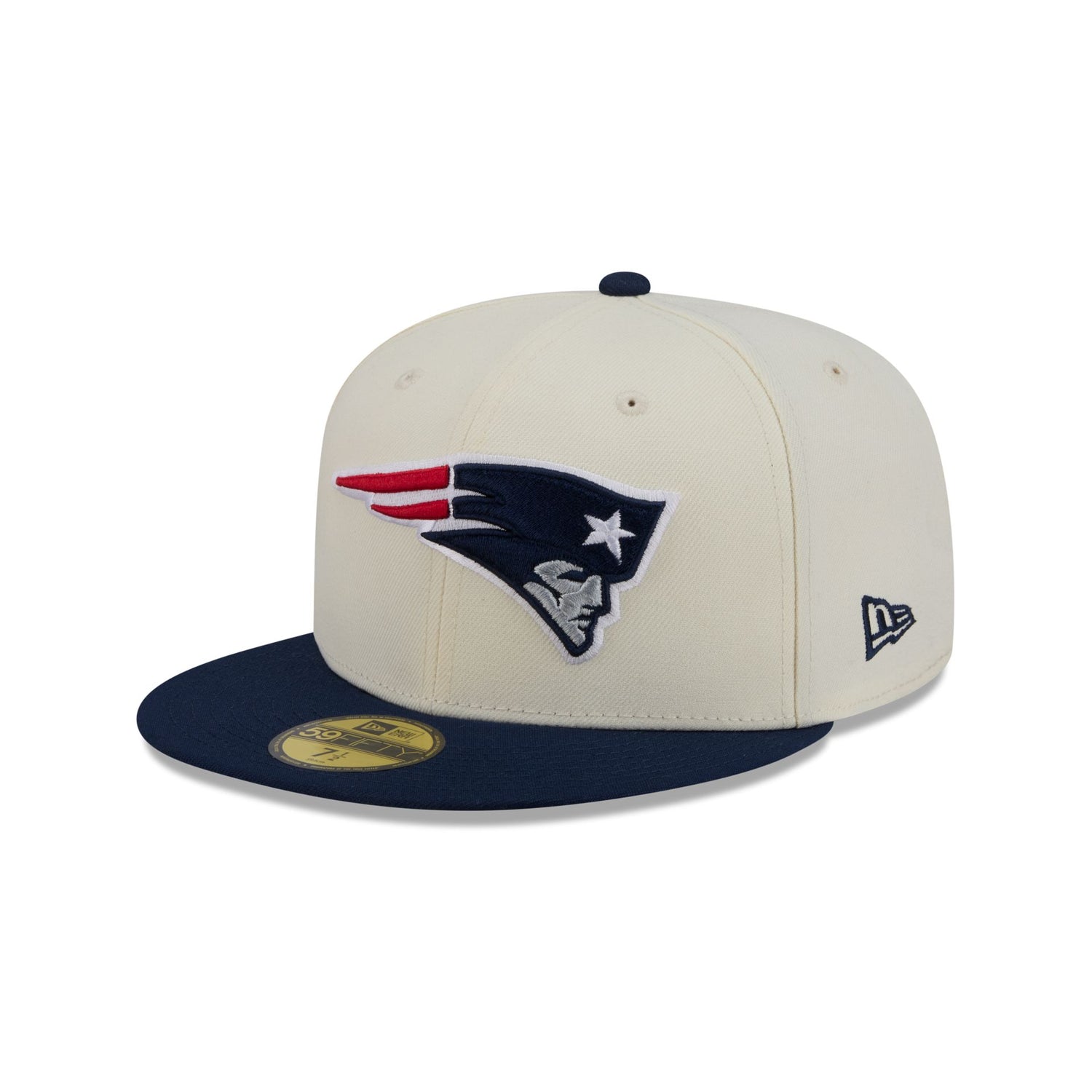 New England Patriots Chrome White Basic 59FIFTY Fitted Hat
