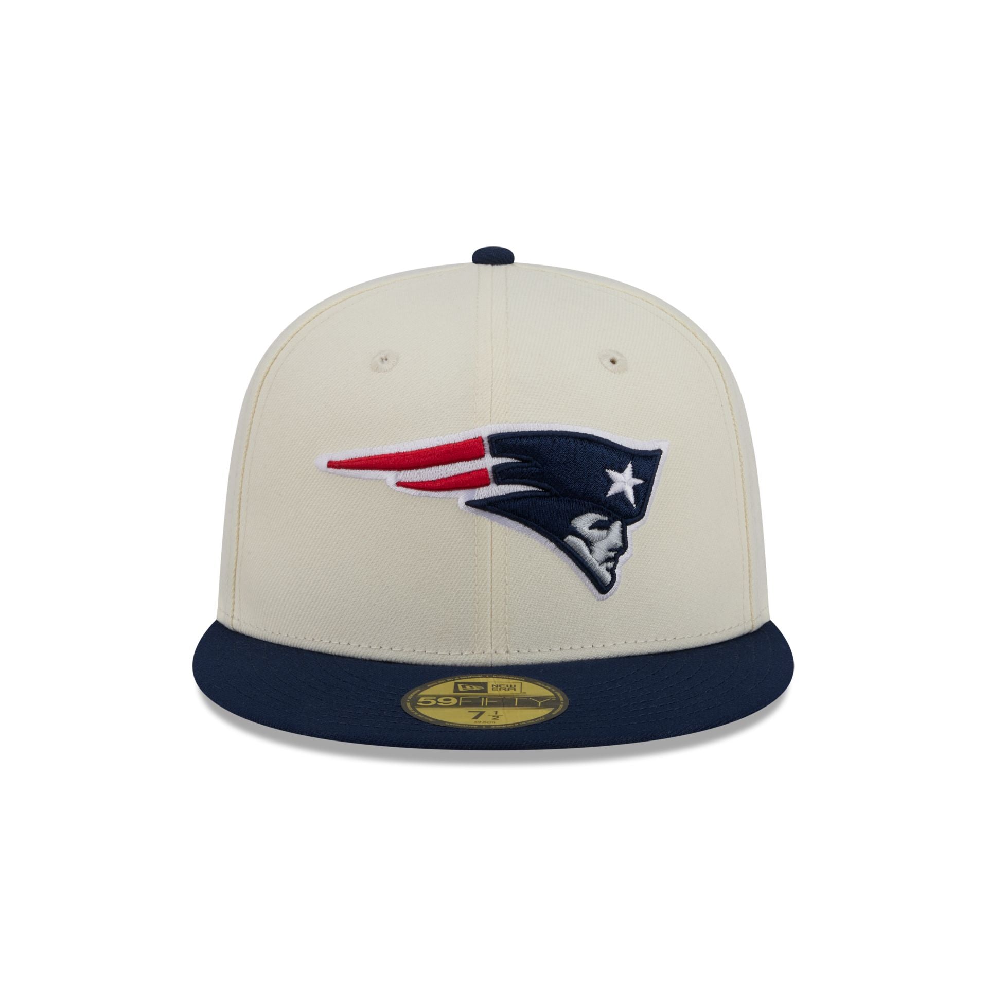 New England Patriots Chrome White Basic 59FIFTY Fitted Hat – New