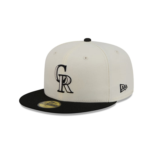 Colorado Rockies Chrome White Basic 59FIFTY Fitted Hat - New Era Cap