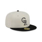 Colorado Rockies Chrome White Basic 59FIFTY Fitted Hat