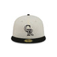 Colorado Rockies Chrome White Basic 59FIFTY Fitted Hat