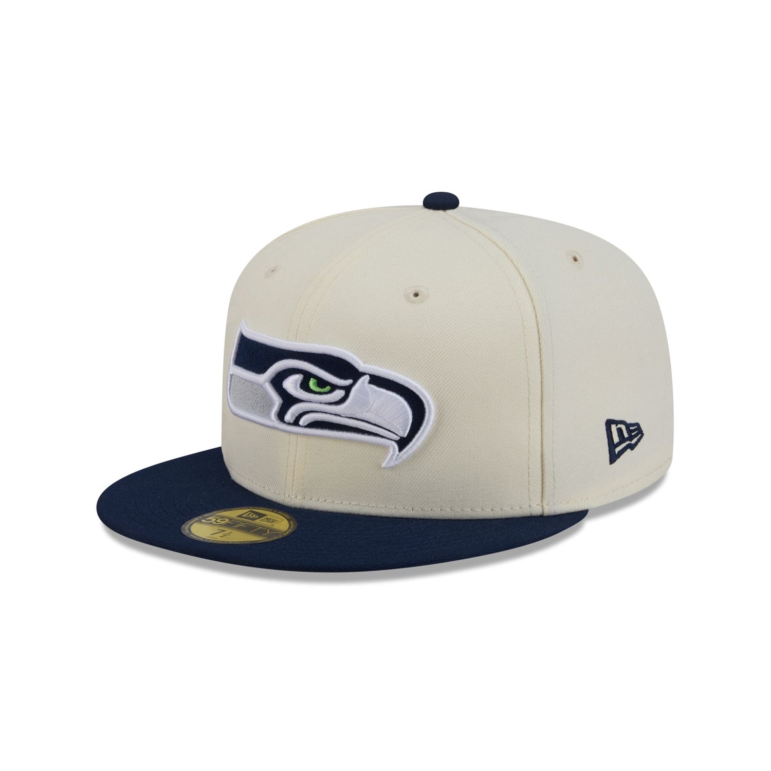 Seattle Seahawks Chrome White Basic 59FIFTY Fitted Hat